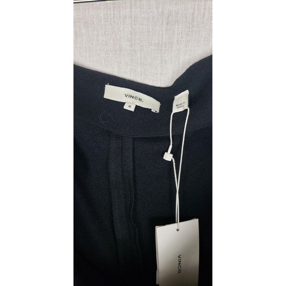 Vince Black Wool Blend Wide Leg Dress Pants 16 Classy Work Career Office Warm - Picture 5 of 9